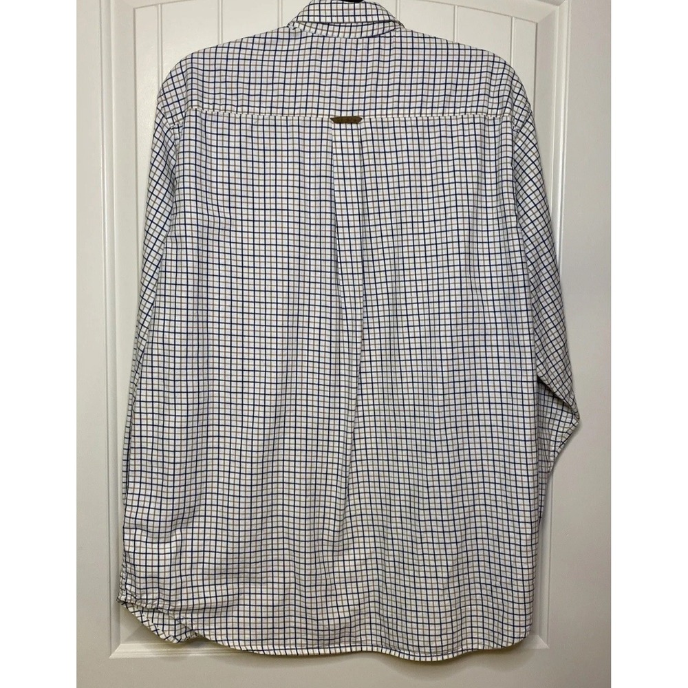 LL Bean Town Field Plaid Button Down Corduroy Cuff Long Sleeve Shirt Men Medium - Picture 5 of 14